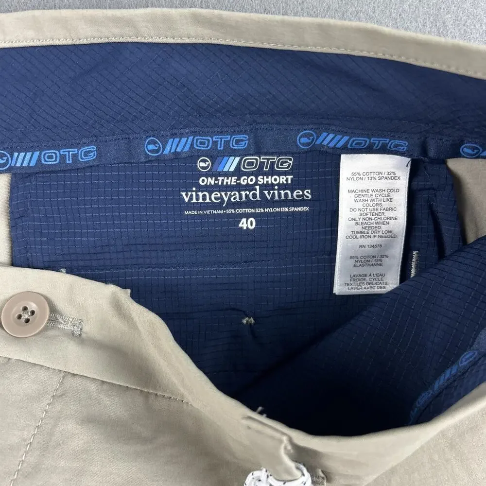NEW Vineyard Vines On-The-Go Short Men’s 40 OTG Beige Tan Khaki Shorts NWT